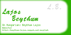 lajos beythum business card